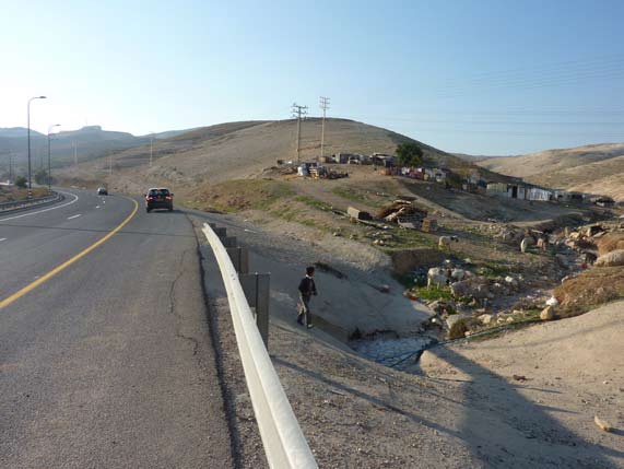 Illegal building by Bedouin next to Route 1